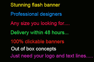 provide animated banner of high quality within hours