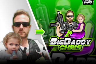 design gaming esport logo base on your photo for your twitch channel