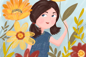 draw custom children book illustration