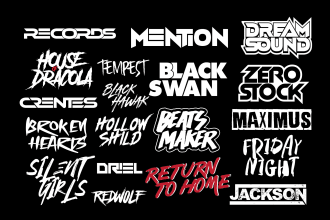 do stunning dj,dubstep,record label,typography band logo