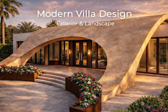 design modern villa architecture and house floor plan