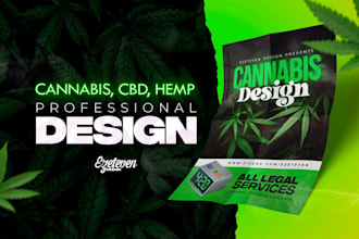 design a professional cannabis, cbd, hemp flyer label menu
