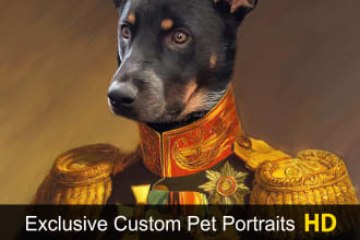 awesome custom pet portrait, dog portrait, cat portrait