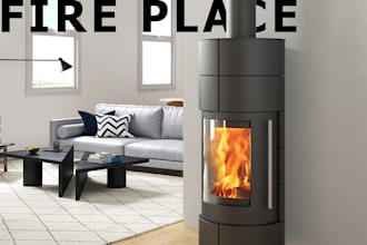 create fireplace photorealistic renderings and 3d visualization for your store