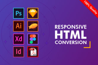 convert sketch to html, psd to html, xd to html, responsive bootstrap