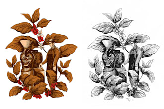 make illustration for coffee shop, cafe, and restaurant