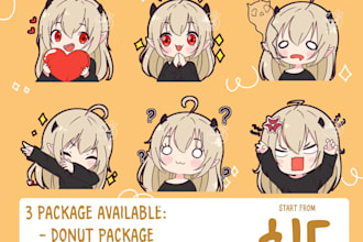 design cute chibi emoticon sticker