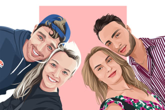 draw a couple cartoon portrait