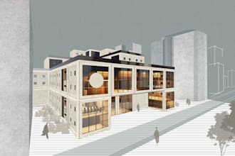 create a collage style render using photoshop