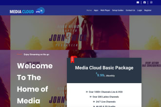 iptv website development and billing panel