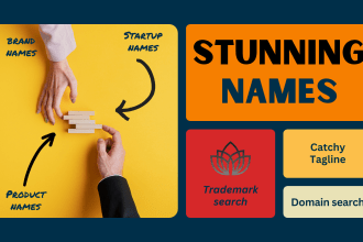 create stunning brand name, startup names, and catchy slogan