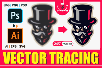 convert to vector tracing, logo image into vector, recreate, redraw vectorize ai