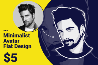 design minimalist flat line vector avatar in 24 hours