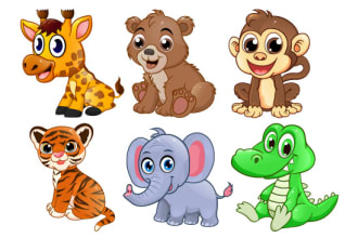 draw custom cute animal cartoon character illustration