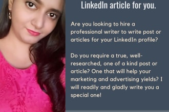 write linkedin post, articles or optimize profile