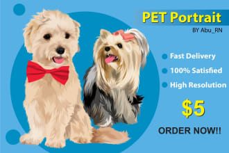 create illustration dog cat animal pet cartoon portrait