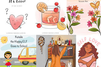 draw book cover and album illustrations for your storybook