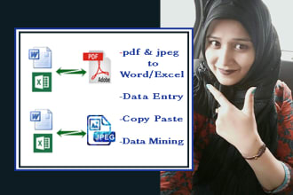 convert pdf to word, excel and jpeg to word, excel