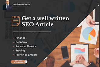 make SEO financial writing content in french or english