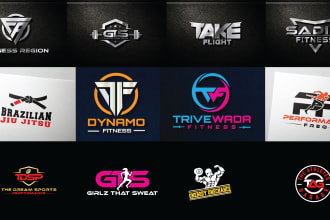 design fitness gym sports, warrior monogram any kind of logo for your business
