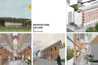 create amazing architecture or interior collages and renders