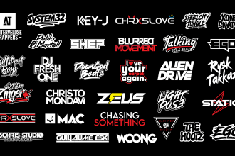 do dj music band rap producer logo clothing typography monogram initial text