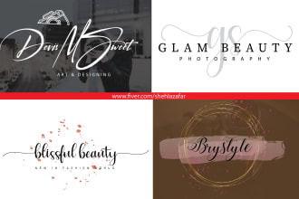 design modern elegant photography, signature, watercolor, and beauty logo