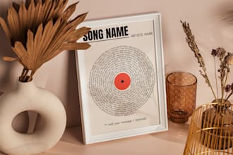 create your personalised gift song wall art vinyl lyrics