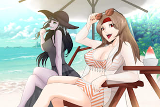 draw a couple with animestyle