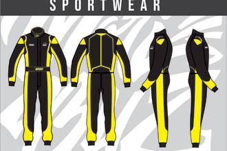 sports and activewear apparel mock up with tech pack