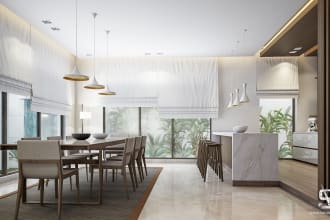 modern interior design rendered in 3ds max and vray