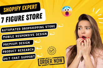 create shopify dropshipping store, shopify website design, build shopify store