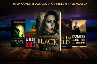 design book cover, ebook cover or kindle with 3d mockup
