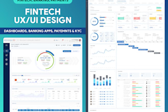 design fintech dashboard, banking app and saas web app ui ux in figma