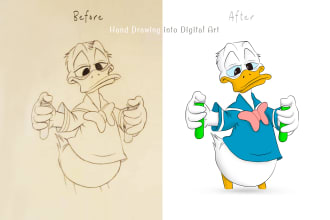 convert hand drawing into digital art