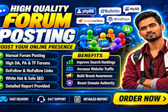 manually build high DR forum posting backlinks for SEO link building