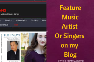 feature music artist or singers on my blog