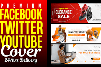 design facebook cover, twitter header, youtube channel art