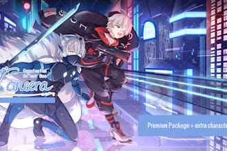 draw full background anime manga style illustration