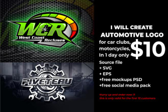automotive illustration logo design, racing car