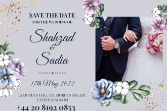 design the beautiful wedding card or invitation card
