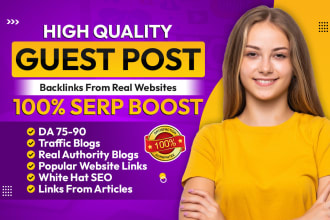 guest post, blogger outreach da 90 plus dofollow backlinks