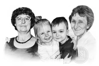 draw black and white semi realistic portrait for you