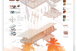 create beautiful architectural presentation board for you