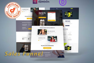 create sales funnel with cartflows and elementor pro or divi