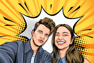 draw comic pop art from your photos in 24 hours