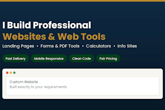 build a professional HTML website, form generator,