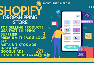 build automated shopify dropshipping store shopify website in UK,USA,uae