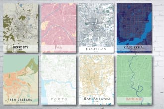 do a custom city map or region wall illustration