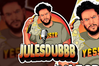 design podcast cover art and itunes podcast logo in cartoon